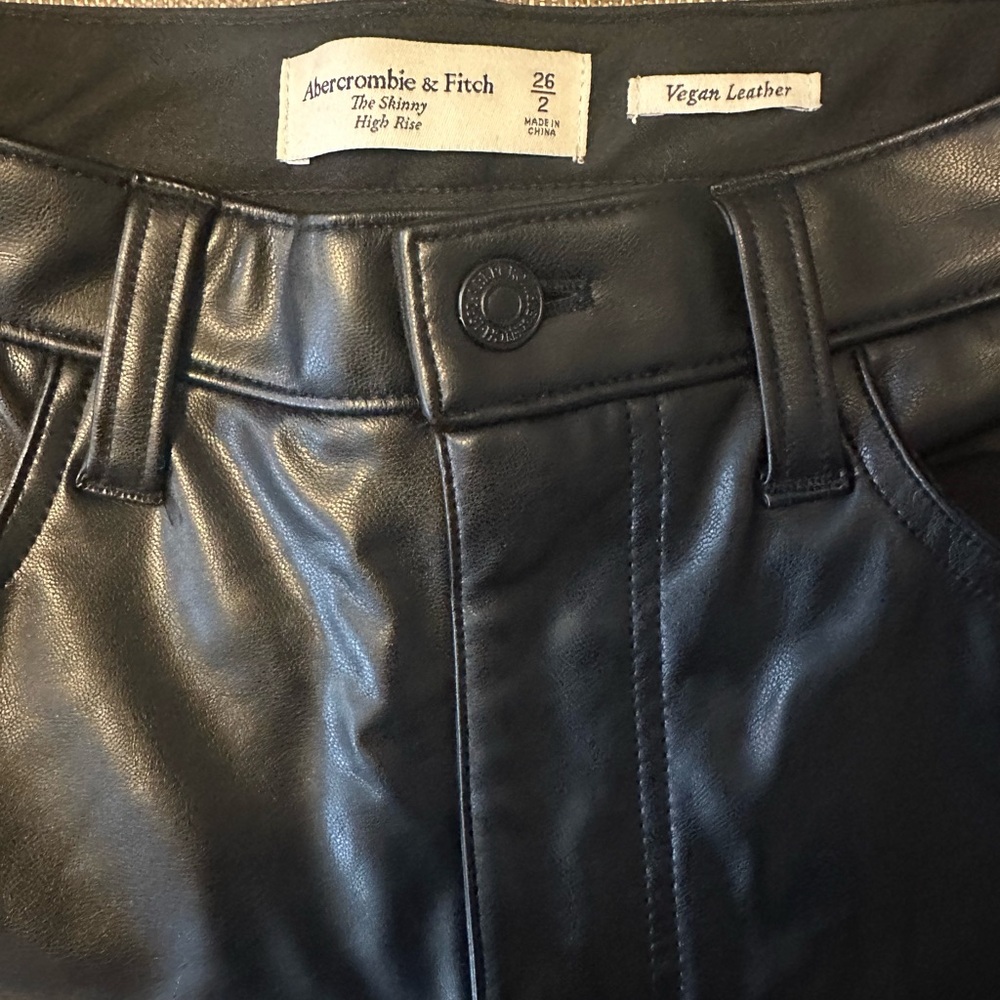 Abercrombie & Fitch Black Vegan Leather Pants